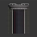 Industrial Equipment Including Cylindrical Device With Red Stripe And Circular Structure With Metal Strips