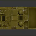 Yellow Military Tank With Tracks Turret And French Flag Emblem