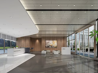 Modern Hall Lobby Entry Hall 3d model