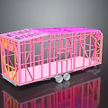 Pink And Orange Metal Trailer Frame Structure With Wheels Equipment