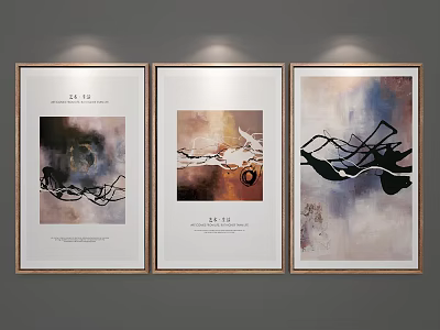 Modern abstract painting decorative wall chart 3d model