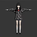 Virtual Anime Character Girl With Black Hair Wearing Loose Only My Memes Jacket Arms Outstretched