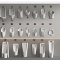 Various Wall Mounted Urinal Design Styles In Modern Bathroom Fixture 3d model