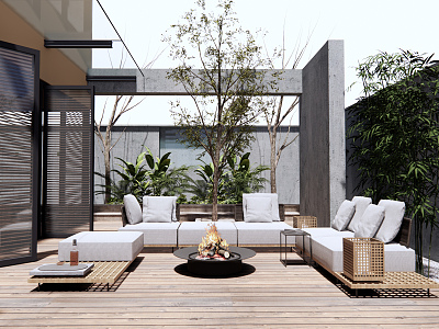 Modern courtyard outdoor sofa model