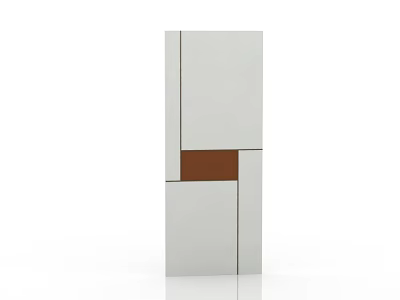 Modern White And Brown Door With Sleek Minimalist Geometric Panel Design 3d model