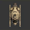 Vintage Steampunk Flying Machine With Transparent Cockpit Mechanical Propellers Wooden Frame And Sled Like Base