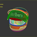 Marlboro Logo Weapon Helmet With Red Blue Design Transparent Visor And Brown Lining