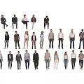 Group of Diverse People in Various Poses and Different Clothing Styles
