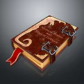 Vintage Leather Decorative Book With Metallic Clasps Red Ribbon Bookmark For Home Decor
