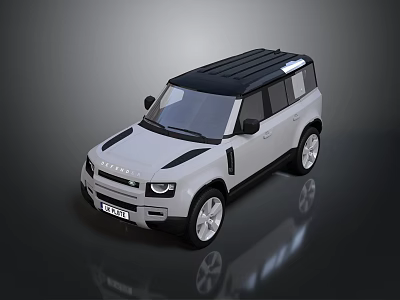 White And Black SUV With Modern Design Roof Rack And Front Grille 3d model
