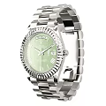 Luxury Rolex Watch With Silver Bracelet Green Dial And Day Date