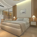 Modern Baby Room Interior With Crib Table Lamp Wall Art TV Desk Chair And Wardrobe