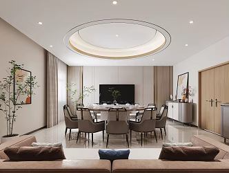 Modern Restaurant Room 3d model