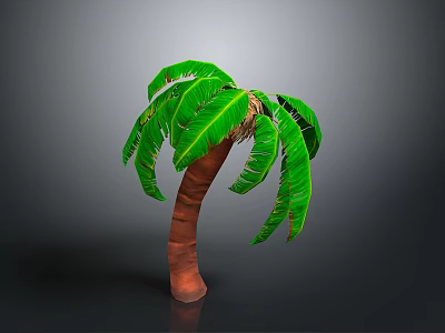 Realistic Palm Tree With Lush Green Leaves And Brown Trunk 3d model
