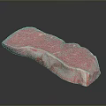 Fresh Raw Cow Meat With Pink Color And White Fat On Black Background