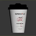 ESPRESSLAB Paper Coffee Cup With Cake Text And Black Lid Design