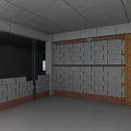 Unfinished Interior Construction Site With Gray Bricks Red Brick Base And Metal Frame 3d model