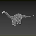 Realistic Sauropod Dinosaur 3D Model With Long Neck And Gray Skin 3d model