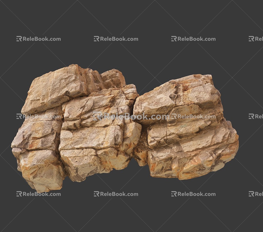 Rock Block Stone Stone Granite Natural Landscape 3d model