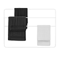 Modern Bathroom Cabinet Rack With Black Metal Frame And Hanging Towels