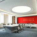 Modern Meeting Room Meeting Table and Chair 3d model