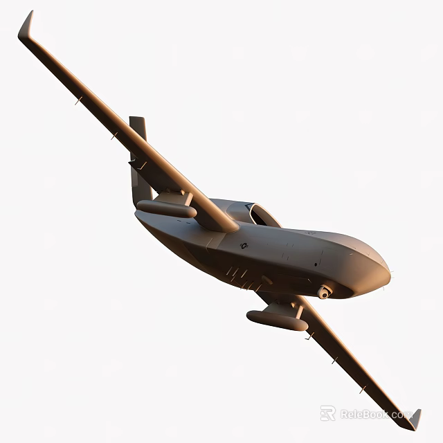 Gray Passenger Plane Flying in Clear Sky with Extended Wings and Engines 3d model 