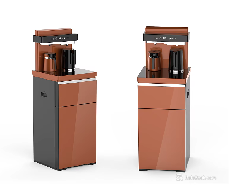 Standing Household Appliances with Brown Black Design Top Control Panel and Storage Cabinet 3d model 