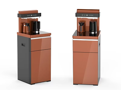 Standing Household Appliances with Brown Black Design Top Control Panel and Storage Cabinet 3d model