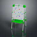 Children's Computer Learning Tablet Green White With Colorful Magnetic Letters Stand And Tray