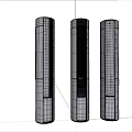 Modern Silver Tower Air Conditioner Fan With Control Panel And Sleek Design
