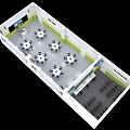 Recording and broadcasting room, student classroom, recording and broadcasting space 3d model