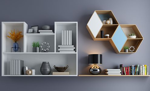 Modern hanging cabinet bookcase 3d model