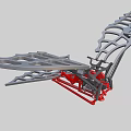 Red And Gray Mechanical Device With Lattice Structure And Metal Frame Design 3d model