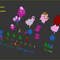Green Plant 3D Models with Various Sizes Shapes Trees and Shrubs