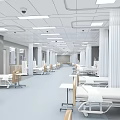 Modern Hospital Outpatient Clinic Space With Beds And Medical Equipment