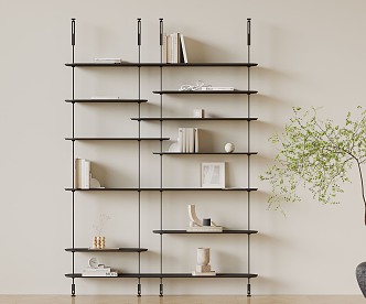 Modern Bookshelf Book Ornaments 3d model