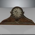 Vintage Wooden Mantel Clock With Carved Base And Roman Numeral Dial