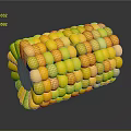 Fresh Yellow Corn with Plump Juicy Kernels and Shiny Texture 3d model