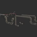Industrial Equipment Piping System With Metal Pipes And Fittings