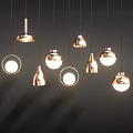 Modern Stylish Pendant Lights With Various Shapes And Metallic Finish For Home Interior