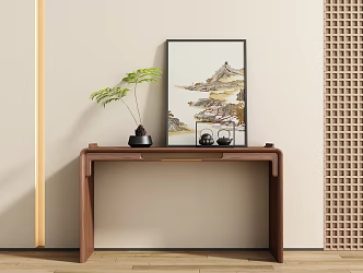 New Chinese Style Entrance End View Desk End View Desk End View Entrance Cabinet Case 3d model