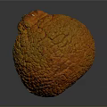 Round Orange Yellow Fruit With Rough Bumpy Surface And Small Stem