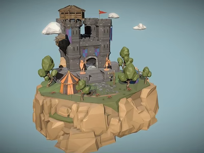 Modern Cartoon Building Knight Pack Cartoon Castle 3d model