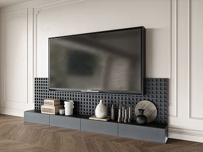 Minimalist TV Cabinet Low Cabinet Furnishings Decoration TV 3d model