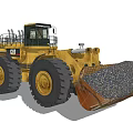 CAT Yellow Heavy Duty Large Loader Filled with Gravel for Construction Work