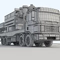 Red MAN Heavy Duty Utility Vehicle With Specialized Equipment On Flatbed