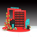 Siemens New Year Surprise Season Check in Interactive Area with Red themed Gift Boxes and Balloon Decorations