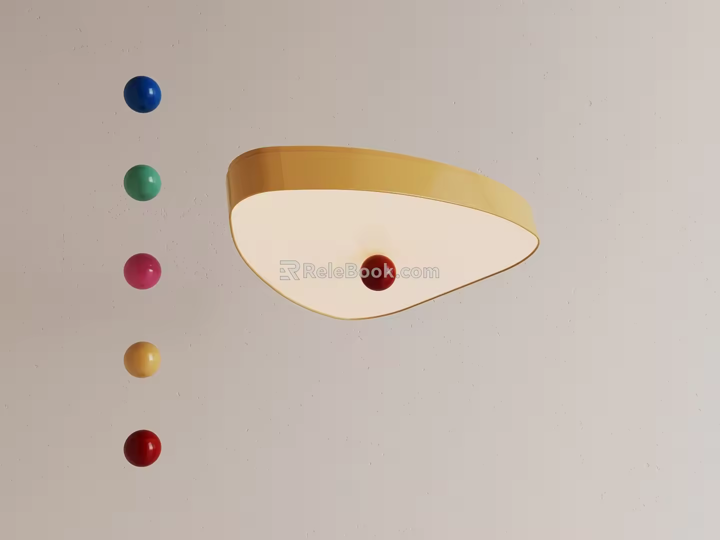 Cartoon children dopamine color art ceiling lamp 3d model