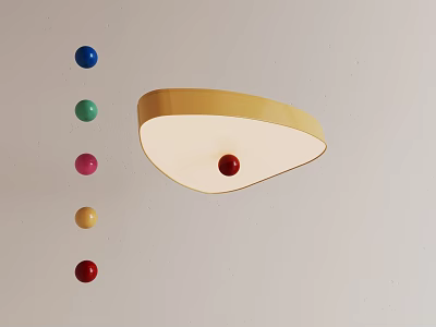 Cartoon children dopamine color art ceiling lamp 3d model