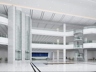 Modern Hall Office Hall 3d model